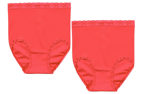 赤い深ばきレース付ショーツ （2枚組）M