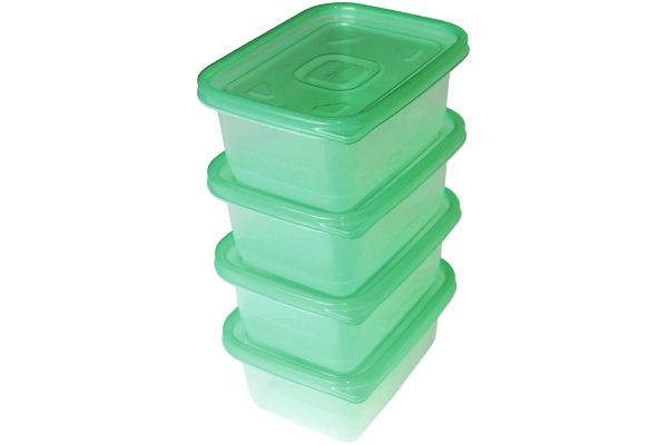 【ネット限定】密閉性が高く、匂いと水が漏れにくい保存容器　　Ｍサイズ　４個入　