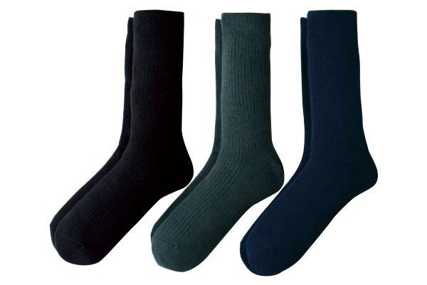 裏起毛つま先・かかとホットベーシックメンズソックス