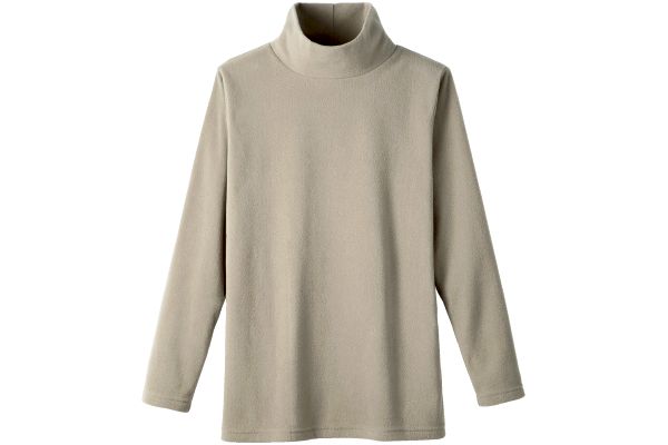 凄暖あったかフリースハイネックプルオーバー Ｍグレージュ