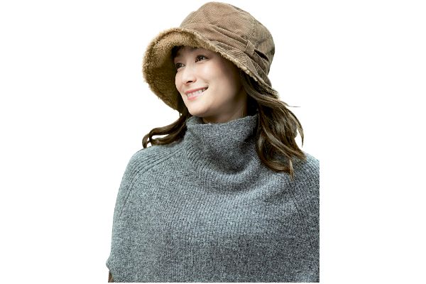 ボアコーデュロイ帽子