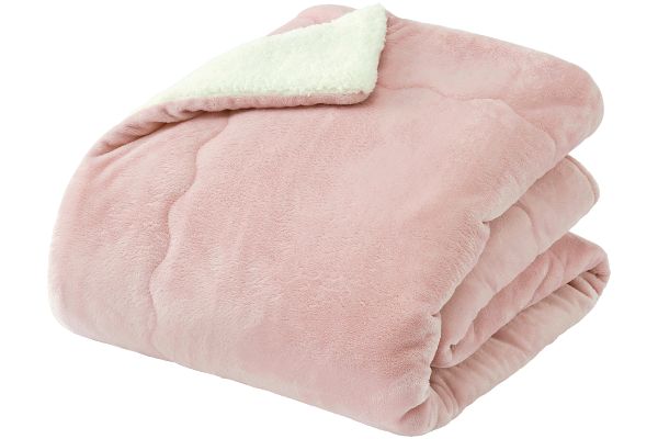 ふんわりもこもこシープ調毛布 140×190ｃｍピンク