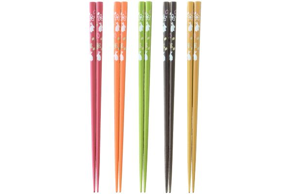 [若狭塗]食洗機対応桜うさぎ塗箸