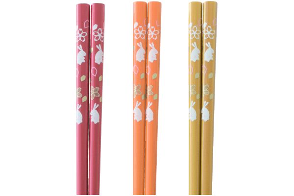 [若狭塗]食洗機対応桜うさぎ塗箸