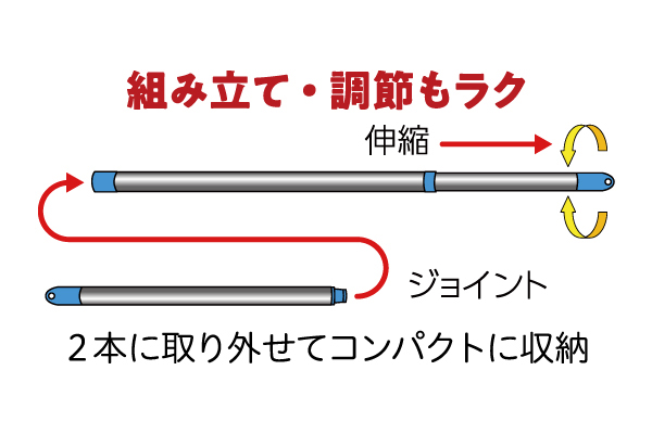 ステンレス伸縮物干し竿