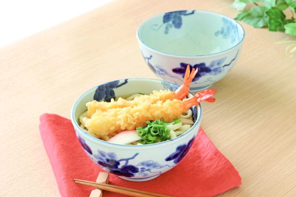 [美濃焼]藍染ぶどう軽々どんぶり