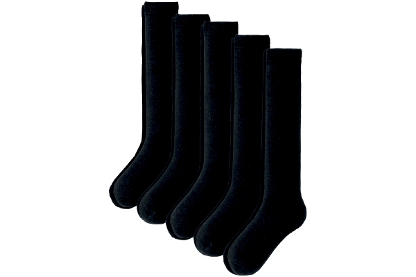 ウール混ブラックハイソックス