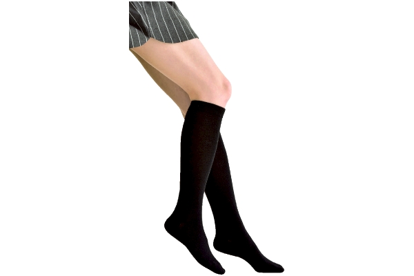 ウール混ブラックハイソックス