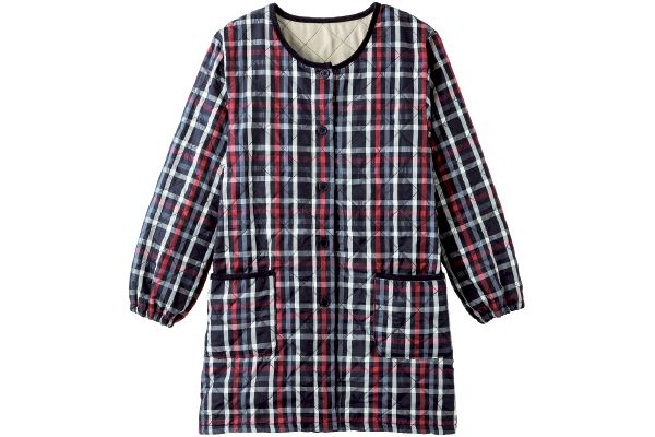 キルト裏フリースロングスモック