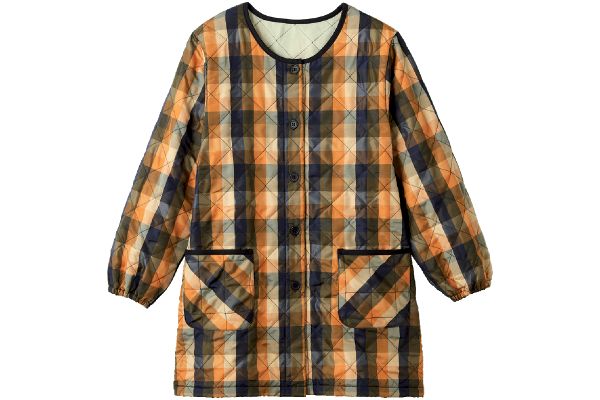 キルト裏フリースロングスモック