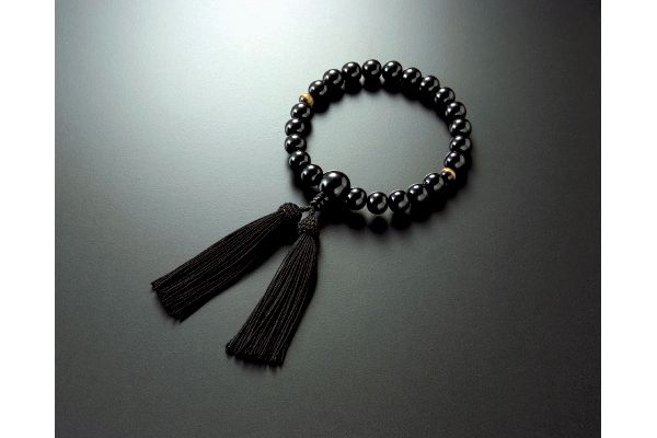 念珠　｛黒檀虎眼石入黒房★こくたんとらめいしいりくろふさ｝