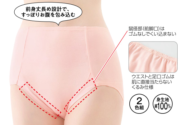 綿１００％快適深ばきショーツ