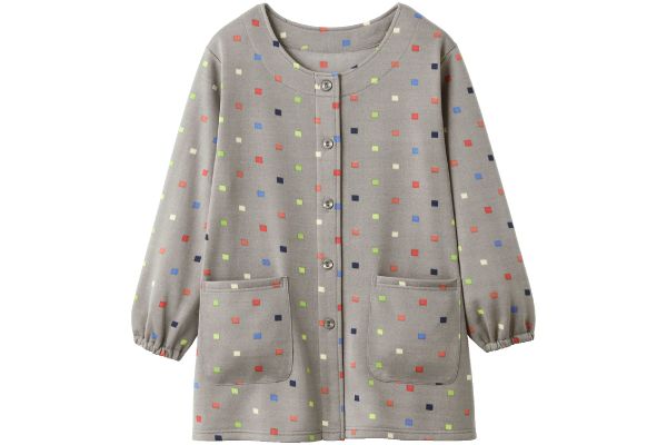 ぬくぬく裏起毛スモック Ｍ〜Ｌグレーキューブ