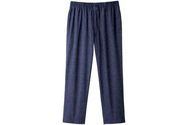 メンズニットデニム調総ゴムパンツ Ｍネイビー