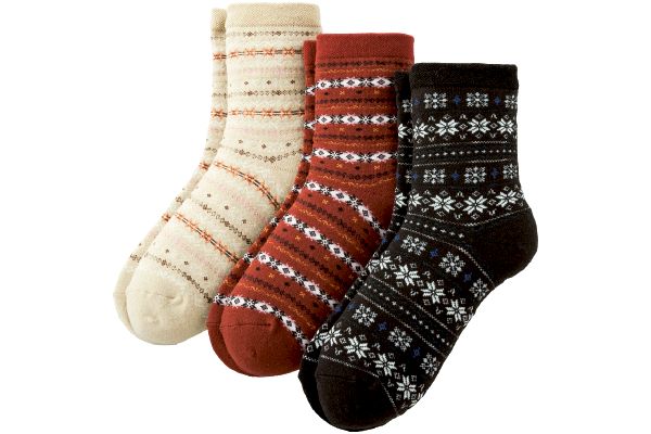 ゴムなし設計フォークロア調ソックス