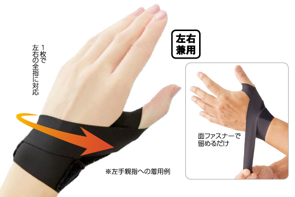 接骨院の先生が監修した指のサポーター （１枚）ブラック