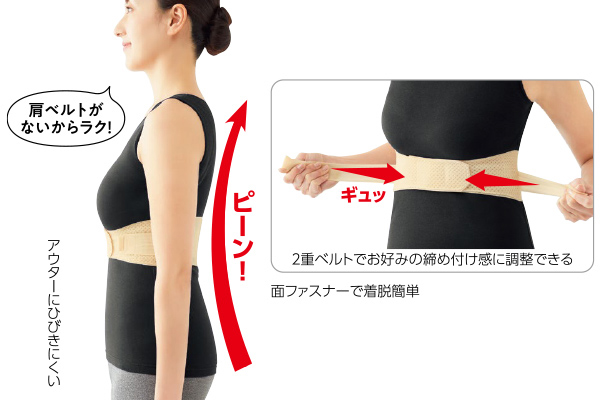 姿勢を整える肋骨サポーター