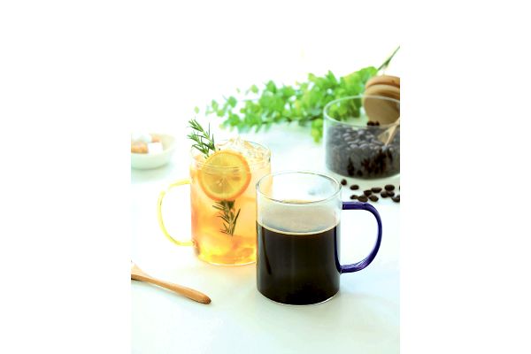 耐熱ガラスマグ　カラーハンドル