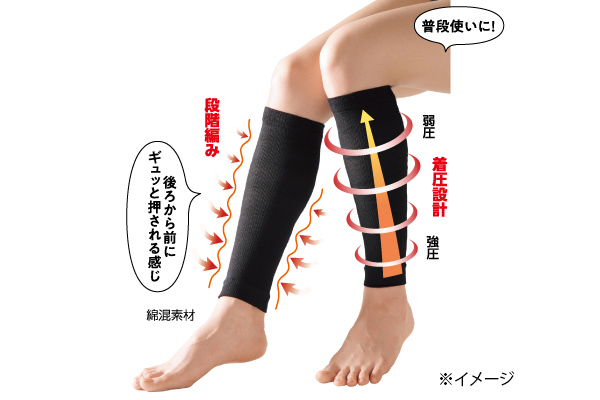 着圧ふくらはぎサポーター （2枚）ブラック