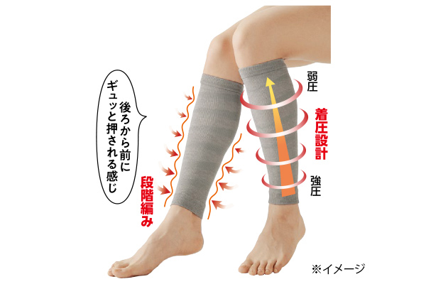 着圧ふくらはぎサポーター （2枚）グレー