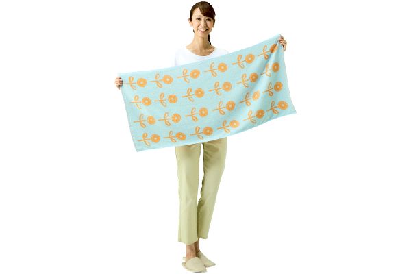 北欧調フラワーミニバスタオル