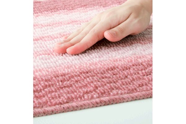 泉州産キッチンマットピンクボーダー
