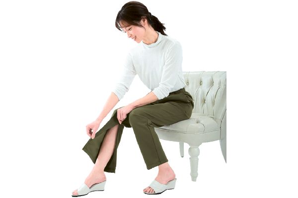 快適裾ファスナー付きパンツ