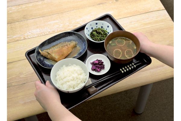 [山中塗]長角木目調36cm盆