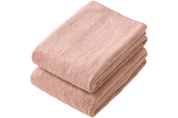 ヘアドライ用マイクロファイバーロングタオル （２枚組）ピンク