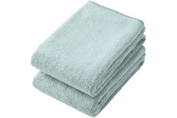 ヘアドライ用マイクロファイバーロングタオル （２枚組）ブルー