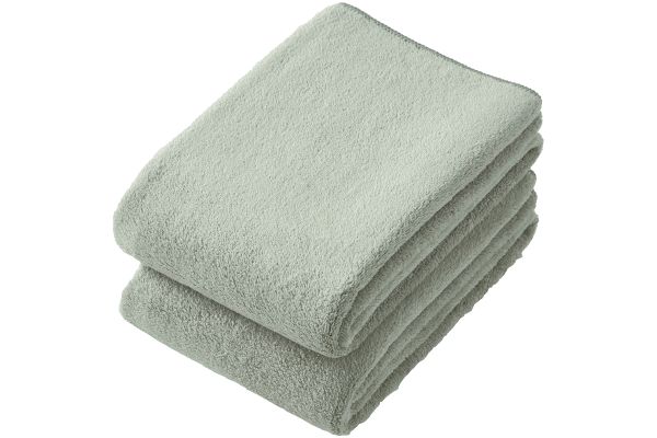 ヘアドライ用マイクロファイバーロングタオル （２枚組）グレー