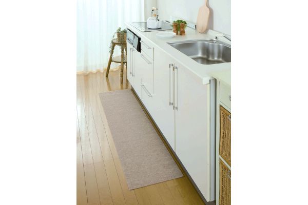 らくらく吸着ぴたマット【R】ループ ベージュ40×180ｃｍ