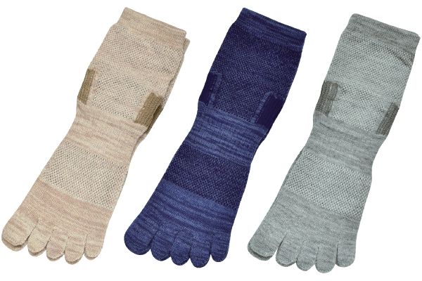 アクティブレインボー５本指ソックス（３色組　22〜25ｃｍ） ベーシックカラー