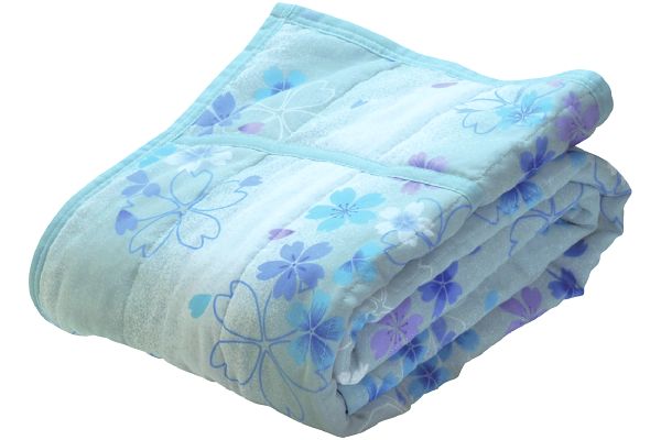 さらさらガーゼケット　桜柄 （シングル）ブルー系