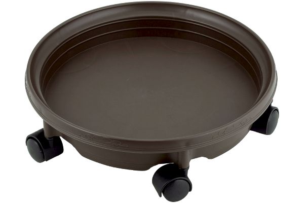 鉢受プレートキャスター付チョコブラウン