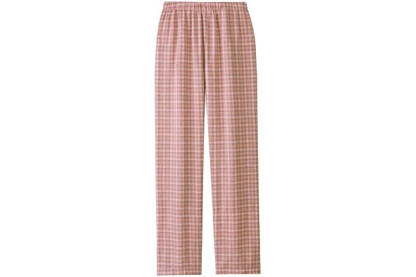 足くび暖か下だけパジャマ Ｍピンク系チェック