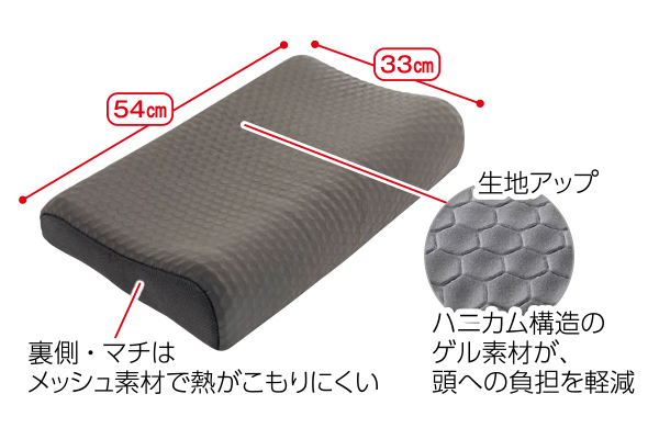 頭・首をやさしく支えるジェルピロー