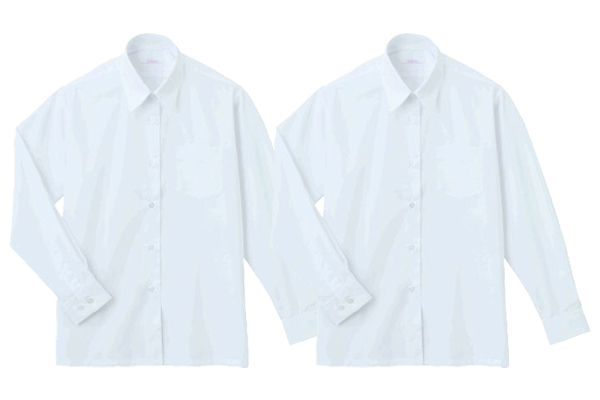長袖スクールシャツ形態安定 （白　2枚組）155 女子