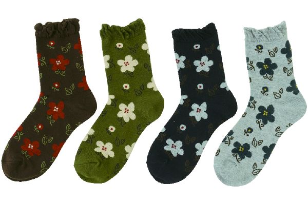 口ゴムゆったりお花ソックス