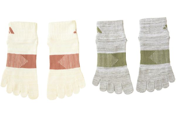 ［アディダス］ツートーン滑り止め付５本指ソックス　レディース