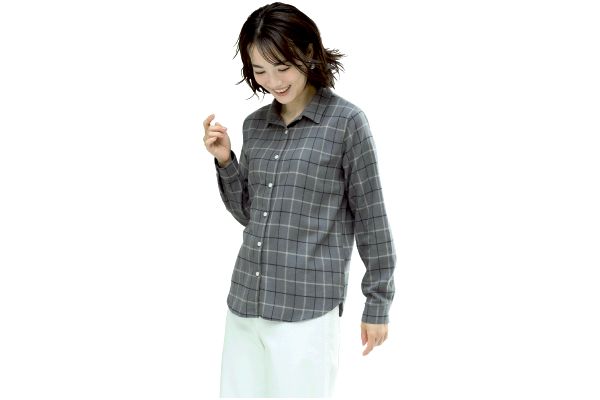着心地やわらか綿100％フランネルシャツ