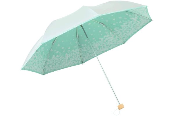 ＵＶ晴雨兼用折傘 （シルバー／サクラ）ブルー