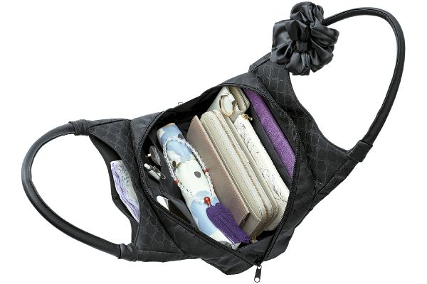 大きく開くフォーマルジャカードバッグ