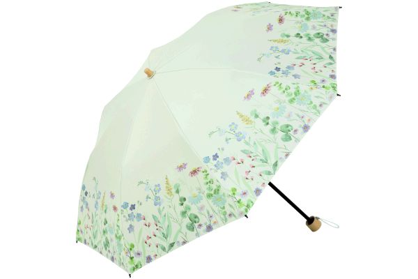 ＵＶ遮熱遮光折傘 ボタニカル （晴雨兼用）アイボリー