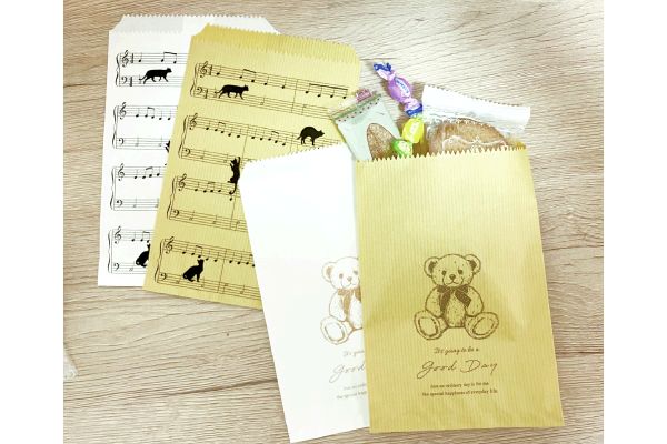 平袋（テディベア・メロディーキャット）