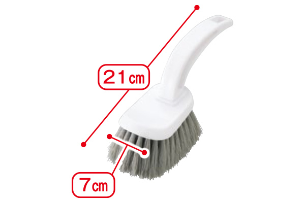 水ハネの少ないバスブラシ 短柄　ホワイト