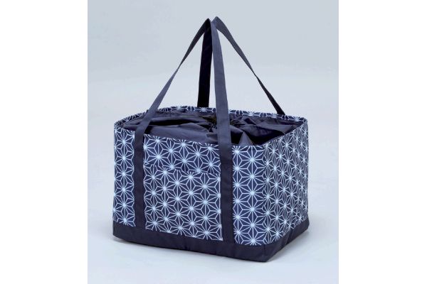 【ネット限定】和風　麻の葉柄　レジカゴ＆レジャーバッグ　　　