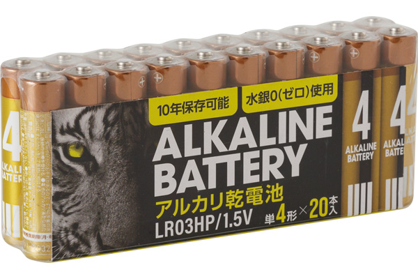 アルカリ乾電池 （２０本）単４