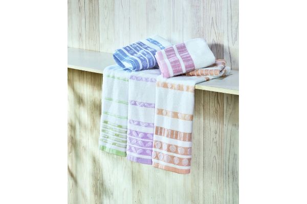 [今治産]徳用フェイスタオル　毎日づかいの５柄組