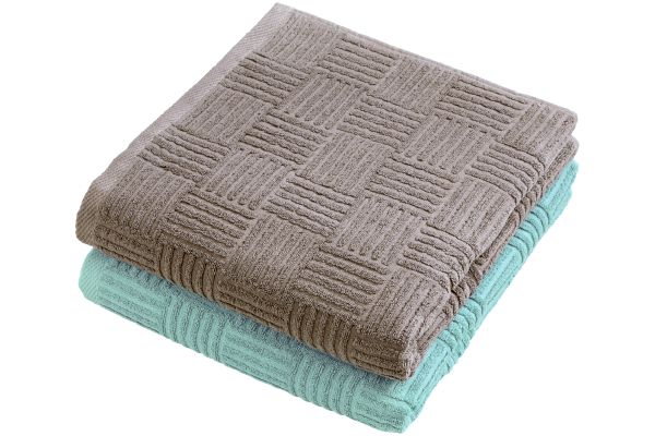 ホテルタイプバスタオル（２色組） セルリアン＋ココア
